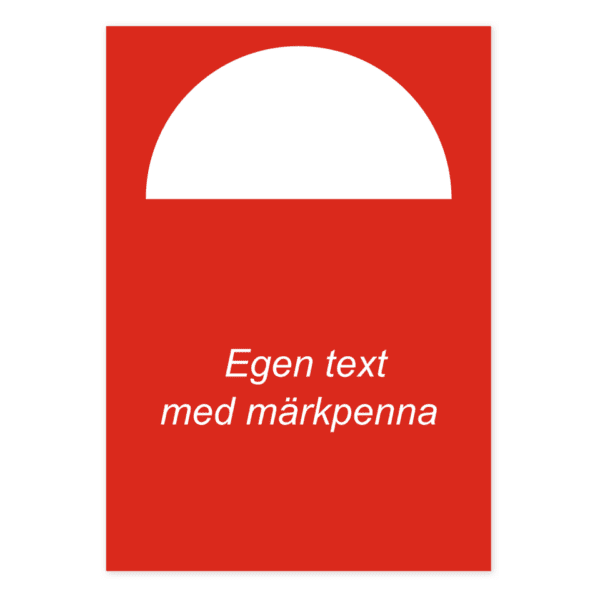 Brandsymbol (Texta själv med märkpenna)-skylten har storleken 210x297mm och tillverkas i materialet Aluminium 0.7mm. Denna standardskylt kan anpassas så att du kan skapa din egen version av skylten.
