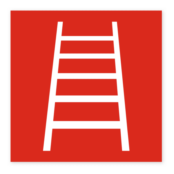 Brandstege-skylten har storleken 148x148mm och tillverkas i materialet Dekal. Denna standardskylt kan anpassas så att du kan skapa din egen version av skylten.